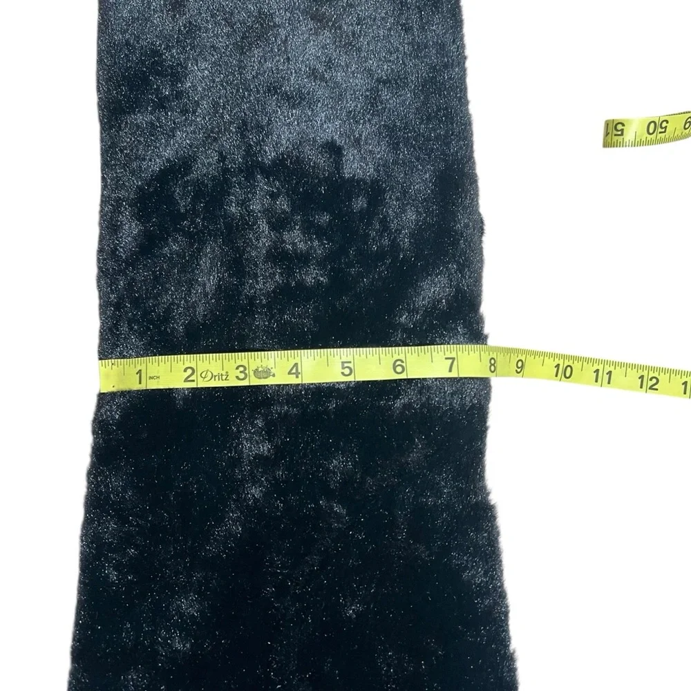 Olivia Fallen Black Faux Fur Infinity Scarf Winter Snow Bunny Cozy Old Money NWT